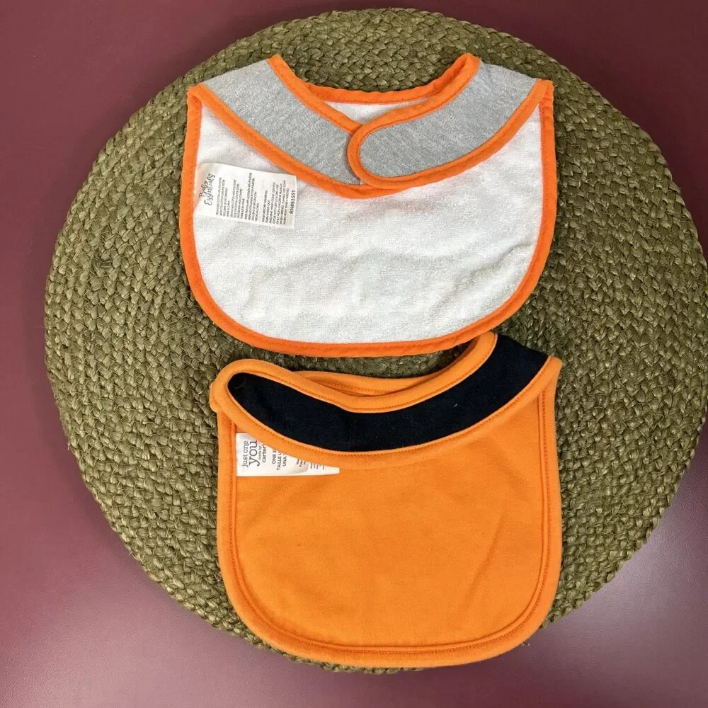 Baby First Halloween Bib Owl Jack‎ O Lantern Unisex Boy Girl Set Of Two